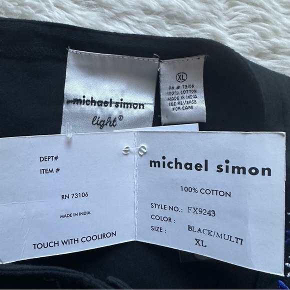 Michael Simon Light Cardigan Ugly Christmas Sweater Snowmen Black XL NWT New - Picture 8 of 12